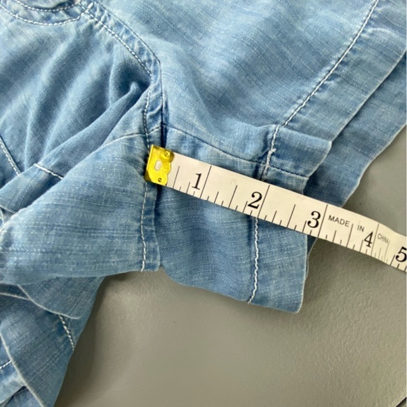 Loft chambray light blue soft belted shorts, 12 - Picture 9 of 11